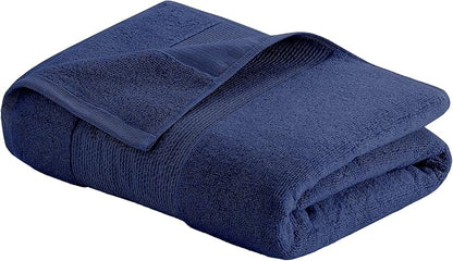 Modern Threads - Air Cloud 2-Pack 100% Zero-Twist Cotton Bath Sheet Set - Super Absorbent & Quick Dry - 500 GSM - Soft & Plush, Navy
