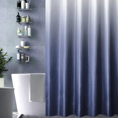 Navy Blue Ombre Fabric Shower Curtain for Bath Decor, 72 x 72 | Navy Blue Gradient Fabric Shower Curtain, Cloth-Textured Bathroom Curtains Shower Set, Water Repellent and Machine Washable