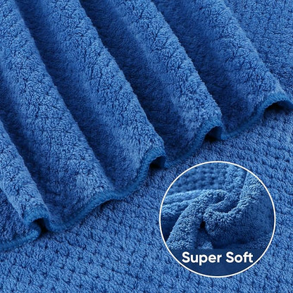 HOMEXCEL 6PK Bath Towel Set, 24x48 in, Absorbent&Quick Dry Towels for Hotel | Ultra Soft, Lightweight Towels for Bathroom, Spa and Beauty Parlor, Blue