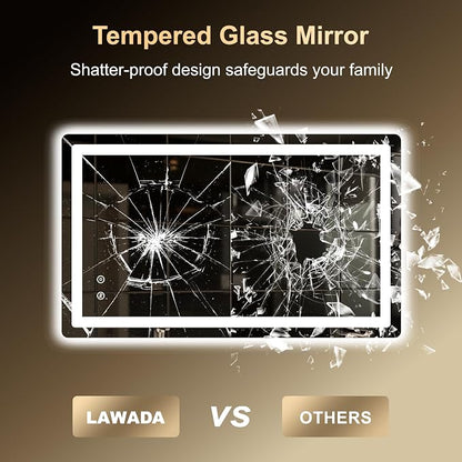 LED Bathroom Mirror, 40"x24" Bathroom Vanity Mirror with Lights | Smart Anti-Fog, Dimmable, 3 Color Modes, Backlit+Front Lit, Memory Function, HD Tempered Glass,Horizontal/Vertical,ETL Listed