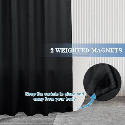 Nasitos Fabric Shower Curtain Liners with Magnets 2 Pack 70X72 Inch White | Washable & Water Resistant Lighweight Cloth Shower Liner for Bathroom, Soft Hotel Quality, Standard Size