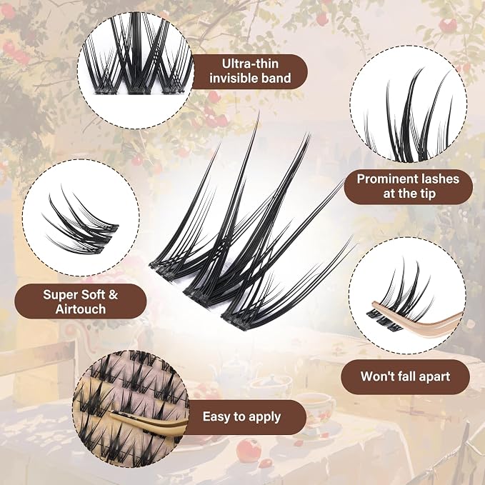 JMS&JMS Manga Lash Clusters Kit Vivid Lash Kit Anime Eyelash Kit | Invisible Band Manga Eyelash Kit with Lash Bond and Seal Lash Remover Lash Extension Kit for Beginner (Coco-8-18mix)