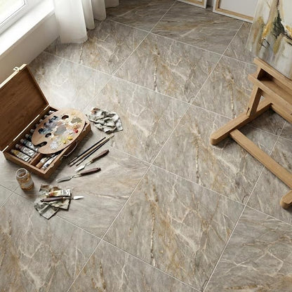Peel and Stick Floor Tile 12 x 12 Inch Self Adhesive Marble Vinyl Flooring | waterproof and removable sticker tiles, 20-pack covers 20 Sq. Ft, DIY tiles for bedroom, bathroom, kitchen and dining room