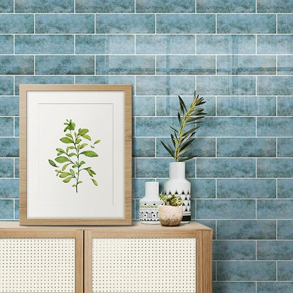 Tilingview 10PCS Peel and Stick Backsplash for Kitchen, 3"x 9" Self-Adhesive Vinyl Gel Subway Tile, Wall Tile for Home Decoration (Rust)