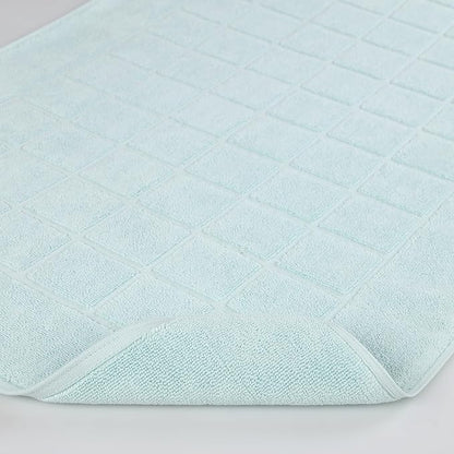 Superior 100% Cotton Bathmat Set, Bath Mats, Bathroom Decor, Shower, Bathtub Essentials, Home Accessories, Small Washable Rug, No Backing, Heavyweight, Nora Collection, Set of 2, 22" x 35", Seafoam