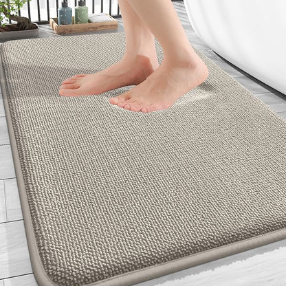 OLANLY Thick Memory Foam Bathroom Rug 30x20, Absorbent Bath Mat, Warm Taupe | Soft Quick Dry Bath Rugs, Non-Slip, Machine Washable Carpet for Bathroom Floor, Tub and Shower, Home Decor Accessories