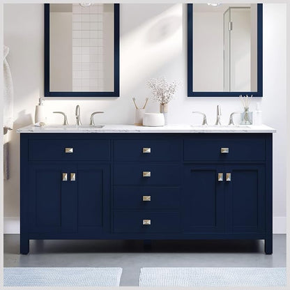 Artemis 60 in. Blue Double Sink Bath Vanity with Engineered Top and Undermount Porcelain Sinks