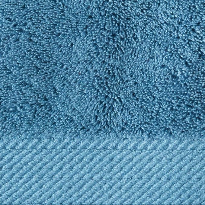 SUPERIOR Egyptian Cotton Ultra Plush & Absorbent, 6 Piece Set, Denim Blue | Quick Dry, Soft Luxury Towel Set, Bath Essentials, Guest Bath, Spa, 2 Bath, 2 Hand, 2 Face Towels, Madeline Towels