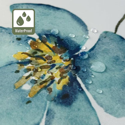 Wildflowers Shower Curtain, Watercolor Bright Floral and Plant Leaf Pattern, Waterproof Polyester Fabric Shower Curtains Sets with Hooks for Bathroom 72x72 Inches