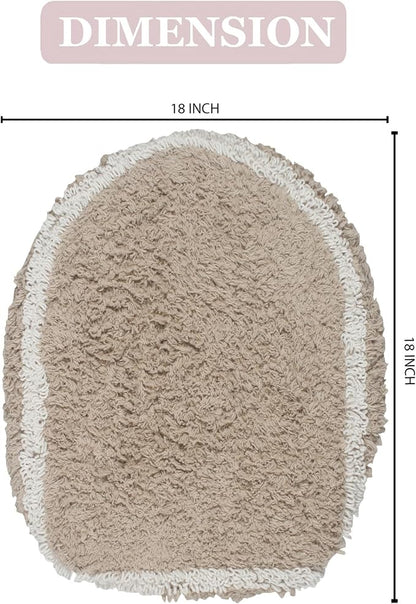 Home Weavers Allure Collection Toilet Lid Seat Cover, Elastic Edges, 100% Cotton Soft Universal Fit for Standard Oblong Round Elongated Bath Room Bowl Lids, Washable, 18"x18" Toilet Lid Cover, Linen