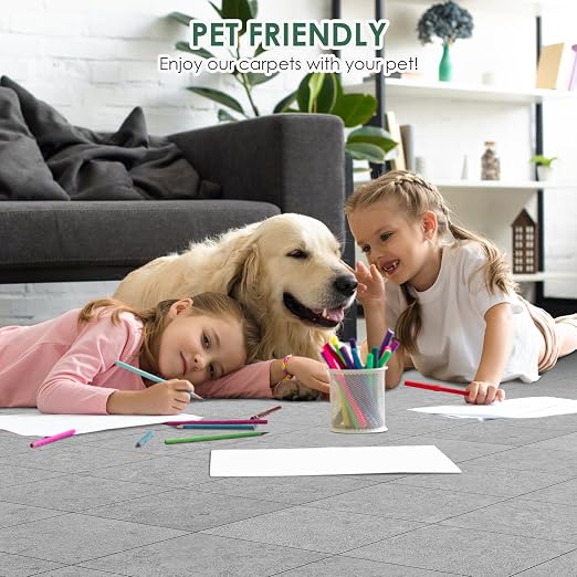 VallisCo 30-Piece Peel and Stick Floor Tiles, 12x12 Covers 30 Sq. Ft. Waterproof Vinyl Flooring, Renter-Friendly Self-Adhesive Floor Stickers for Kitchen, Bathroom, Basement & Home DIY Medium Grey