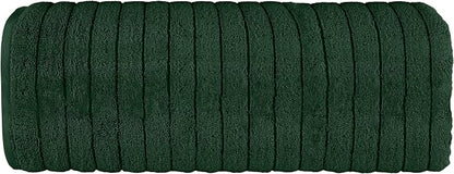 Elegant Comfort 100% Turkish Cotton Corduroy Ribbed Luxury Jumbo Bath Towel Ultra Soft - 35 x 70 Inch - Luxury Spa Premium Hotel Quality Highly Absorbent and Quick Dry Large Bath Towel, Hunter Green