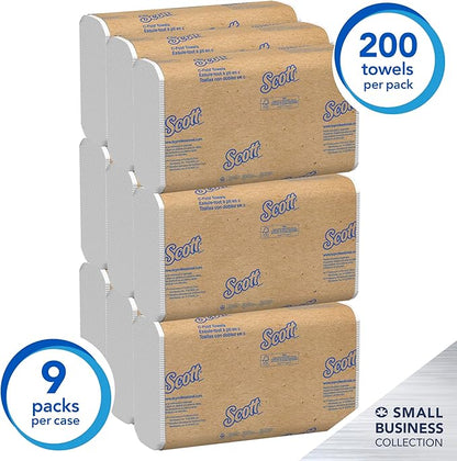 Scott Professional Scott® C-Fold Folded Paper Towels, Bulk (03623), with Absorbency Pockets™, White, (200 Sheets/Pack, 9 Packs/Case, 1,800 Sheets/Case)