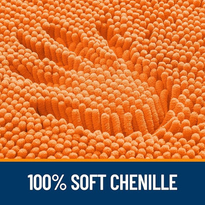 OLANLY Bathroom Runner Rugs 45x27, Extra Soft Absorbent Chenille Bath Rugs | Orange, Quick-Drying Rubber Backing, Washable Long Bath Mat for Bathroom Floor, Tub and Shower, Home Decor Accessories