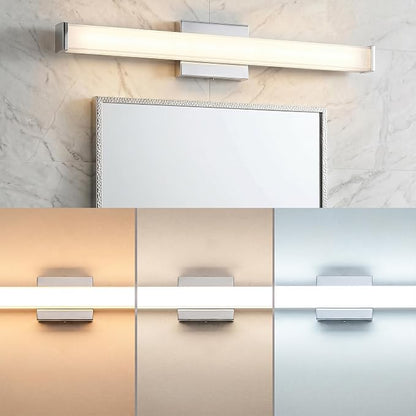 URSOLA 36" Modern LED Bathroom Light Fixtures, Chrome 3CCT Dimmable Bathroom Vanity Light Over Mirror, Bathroom Vanity Bath Bar Lights with Double Layer Acrylic Shade