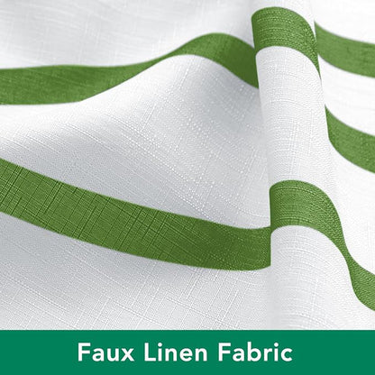 Fabric Modern Shower Curtain-Sage and White Shower Curtains for Bathroom | 72"W x 72"L Textured Faux Linen Luxury Hotel Quality Washable-Abstract Wavy Cloth Bath Curtain-Apartment Minimalist Decor