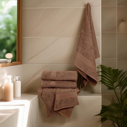 Large Bath Towel, Acorn Cotton Terry Towels for Bathroom, Towel Set - Quick Dry - Highly Absorbent - 24 x 50 Pack of 6 for Shower - Spa - Gym - Hand Towel for Daily Use - Acorn