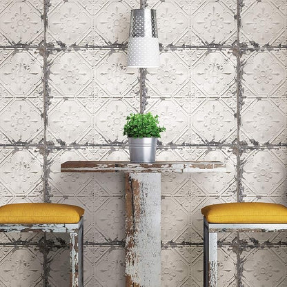 NuWallpaper Vintage Tin Tile Peel & Stick Wallpaper