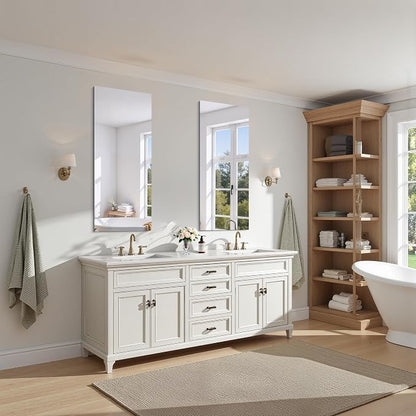 KOCUUY Frameless Mirror, 20x48 Inch Bathroom Mirrors for Over Sink, Large Rectangle Unframed Wall Mirror with Polished Edge, Upgraded 3mm Tempered Glass, Horizontally or Vertically
