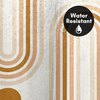 Americanflat 71x74 Boho Shower Curtain - Water-Resistant Long Shower Curtain with Durable Metal Grommets and 12 Hooks - 100% Polyester - Burnt Orange, Terracotta, Warm Sand and Cream