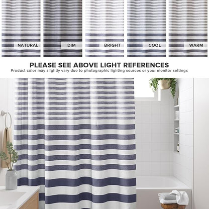 Madison Park Stall Shower Curtain for Bathroom, Grey Ombre, 36" x 72" | Ariana Ombre Cozy, Spa Quality Modern Waffle Weave Contemporary, 3M Scotchgard Treatment, Machine Washable