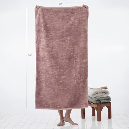 SKL Home CloudSoft Bath Towel, 100% Cotton Luxury, Clay | Premium spa-level quality. 600 GSM weight. Ultra plush & absorbent.