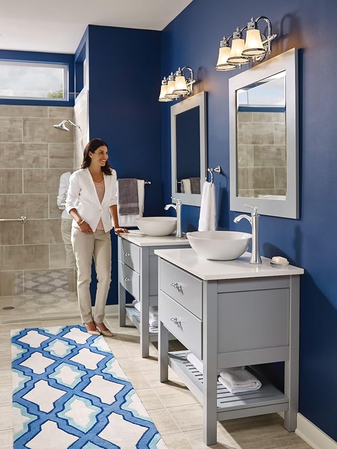 Moen Wynford Chrome One-Handle High Arc Vessel Sink Bathroom Faucet, 4507