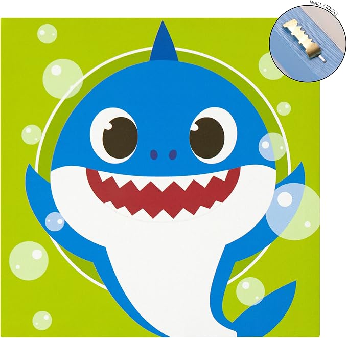 Idea Nuova Baby Shark 4 Pack Square Canvas Wall Art Set, 11''x11'' each