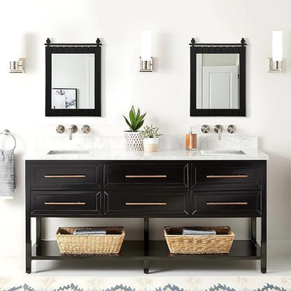 Besdomus Bathroom Black Farmhouse Mirror: 22"x30" Barn Door Solid Cedar Wood Frame Vanity Mirror - Wall Mounted Mirror Entryway/Bathroom/Living Room - Rustic Wall Decor for Housewife