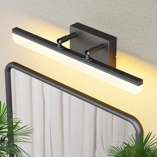 15.7" Black LED Bathroom Vanity Light 5CCT–Dimmable Wall Mount Fixture with Adjustable Angle, Modern Lighting for Powder Room, Vanity Mirror Home & Apartment Use