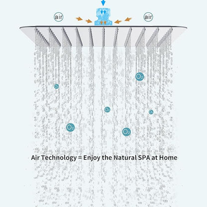 SR SUN RISE 10 Inches All Metal Bathtub Faucet Set Shower System with Tub Spout Square Rain Shower Head and Handheld Combo Shower Fixtures, Modern Valve and Trim Kit, Polished Chrome