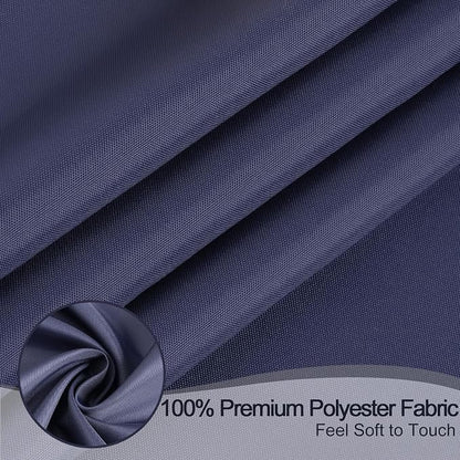 AooHome Standard 72x72 inch Shower Curtain Liner, Durable Polyester Solid Color Shower Curtain with Hooks, Weighted Hem, Waterproof, Navy Blue