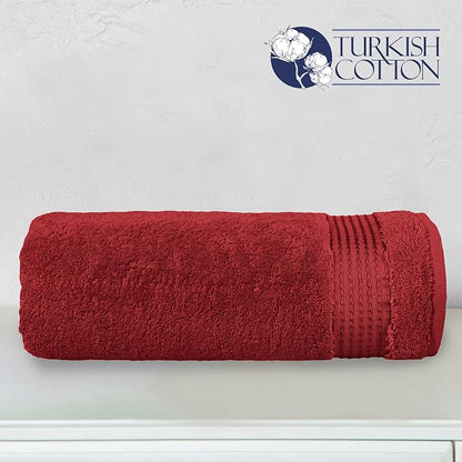 Elegant Comfort Premium Turkish Cotton 1 Piece Jumbo Bath Towel - 35 x 70 inch, Luxurious Hotel Spa Quality 100% Turkish Cotton Large Bath Towel - Highly Absorbent - Soft Bathroom Towel, Burgundy