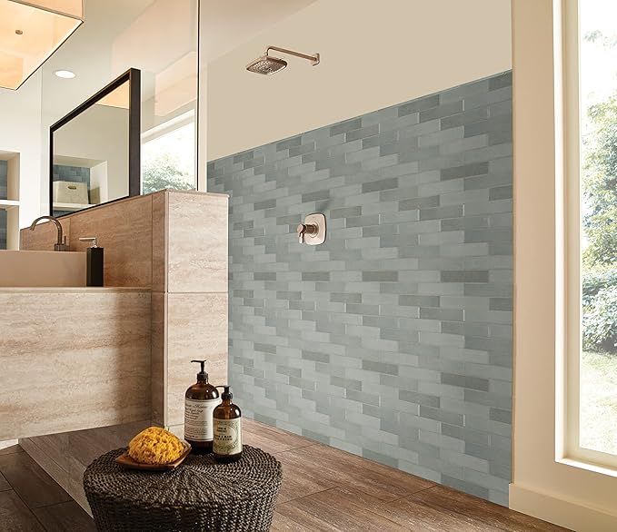 MSI Renzo Jade 0.6 Inch x 12 Inch Quarter Round Molding Ceramic Wall Tile for Bathroom, Kitchen Backsplash, Accent Wall, and Shower