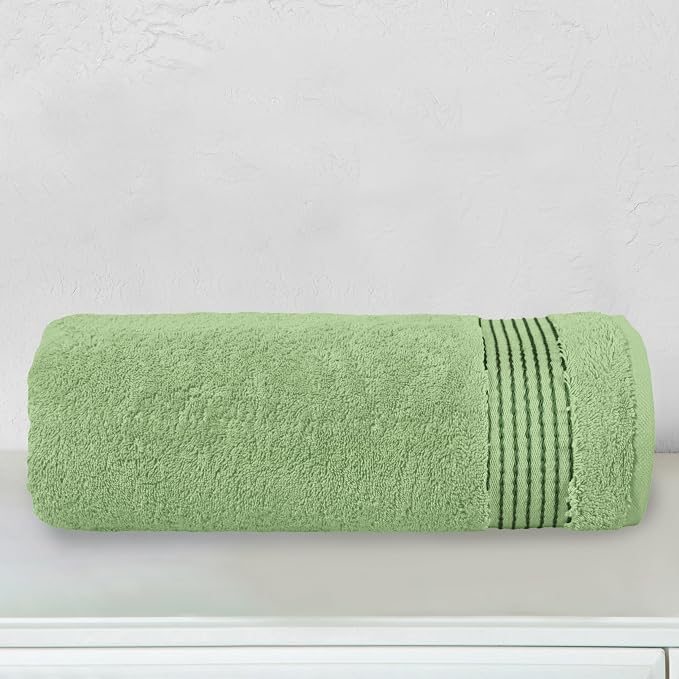 Elegant Comfort Premium Turkish Cotton 1 Piece Jumbo Bath Towel - 35 x 70 inch, Luxurious Hotel Spa Quality 100% Turkish Cotton Large Bath Towel - Highly Absorbent - Soft Bathroom Towel, Sage
