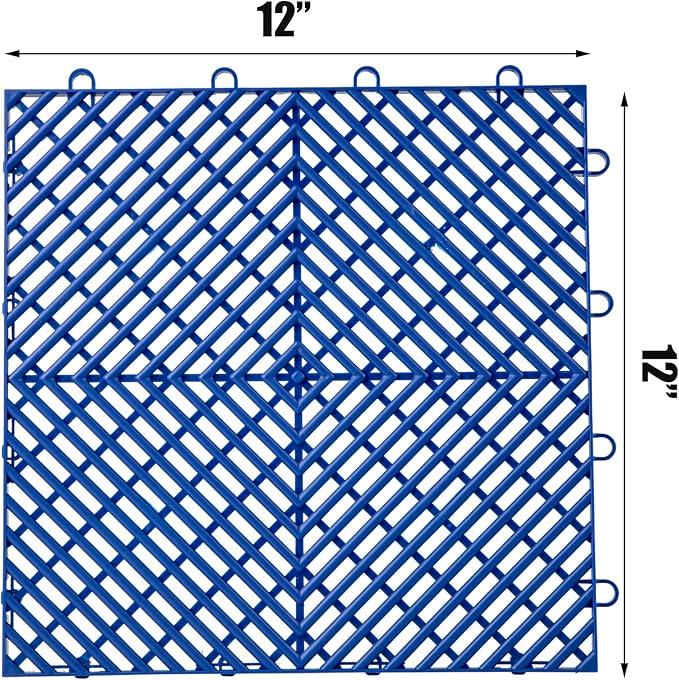 Happybuy Interlocking Tiles 55 PCS Blue, Drainage Tile 12x12x0.5 Inches, Outdoor Floor Interlocking Deck Tile, Flooring for Pool Shower Bathroom Deck Patio Garage Tiles