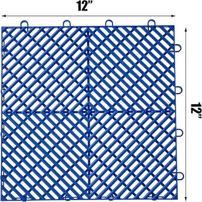 Happybuy Interlocking Tiles 55 PCS Blue, Drainage Tile 12x12x0.5 Inches, Outdoor Floor Interlocking Deck Tile, Flooring for Pool Shower Bathroom Deck Patio Garage Tiles