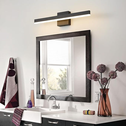 Black Bathroom Vanity Light 23.6 inch, 20W Dimmable 5CCT LED Modern Bathroom Light Fixture Over Mirror Hardwired- ETL Certificated