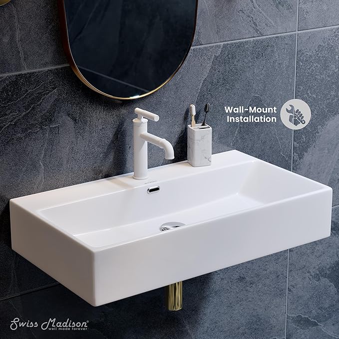 Claire 30” Rectangle Wall-Mount Bathroom Sink