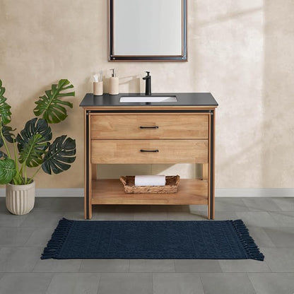 French Connection Nellore Bath Rugs, Woven and Beaded Bath Mats, Durable and Thick Bath Mats for Bathroom and Shower Rugs, 26" x 49", Navy