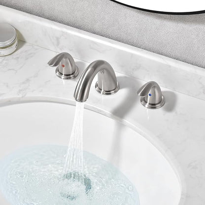 sumerain 8 Inch Widespread Sink Bathroom Faucet Brushed Nickel Two Handle Vanity Faucet