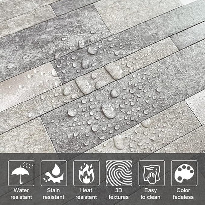 VAOVI Peel and Stick Tile Stone Backsplash for Kitchen Wall(5pcs,Gray)