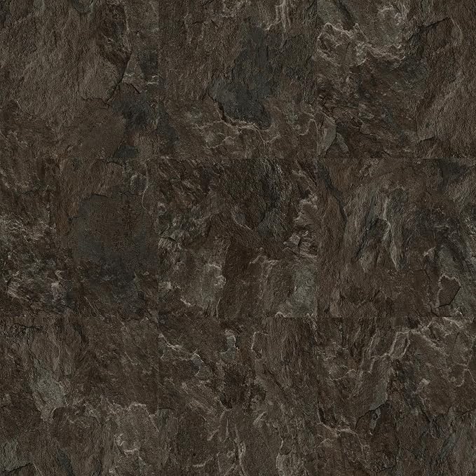ATOPOSE Floor Tile Peel and Stick Waterproof,10-Pack 12"x12" Covers 10 Sq.Ft,Dark Brown,Installation & DIY-Friendly for Bedroom Bathroom Basement Hallway