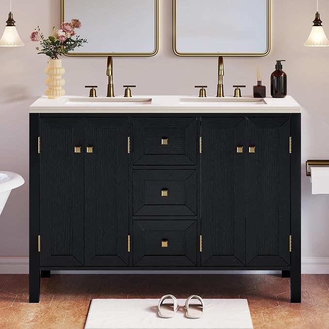 DWVO 47 Inch Bathroom Vanity with Double Sink | Bathroom Storage Cabinet