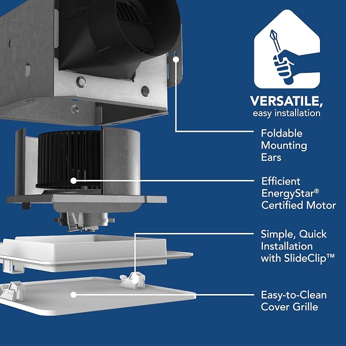 Broan-NuTone® Roomside Series Humidity Sensing Bathroom Exhaust Fan, 80 CFM, ENERGY STAR®