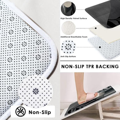 Bathroom Set with Shower Curtain and Rug 4 Pcs Mid Century Abstract | Modern Boho Leaves Bathroom Decor Set with Toilet Lid Cover, Non-Slip Bath Mats and Accessories 12 Hooks