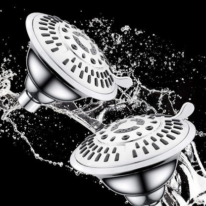 BRIGHT SHOWERS High Pressure 9-Function Rain Shower Head, Luxury Bathroom Showerhead with Chrome Plated Finish, Adjustable Angles, 1-Min Installation
