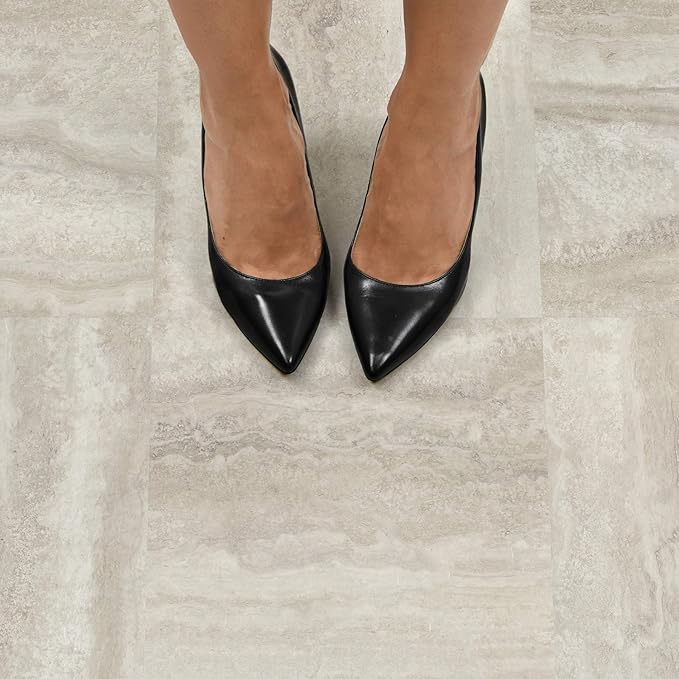 FloorPops FP3327 Platinum Peel & Stick Peel and Stick Floor Tiles, Grey 12 inch x 12 inch