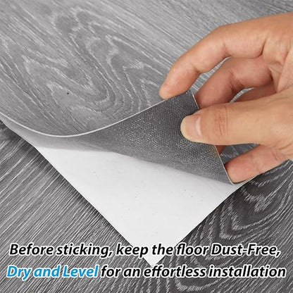 40 Sheet Vinyl Flooring 12” x 12” Peel and Stick Floor Tile Waterproof Clearance Vinyl Floor Tiles Wood Grey Self Adhesive Floor Tiles Sticky Laminate Flooring for Bathroom Kitchen Basement RV