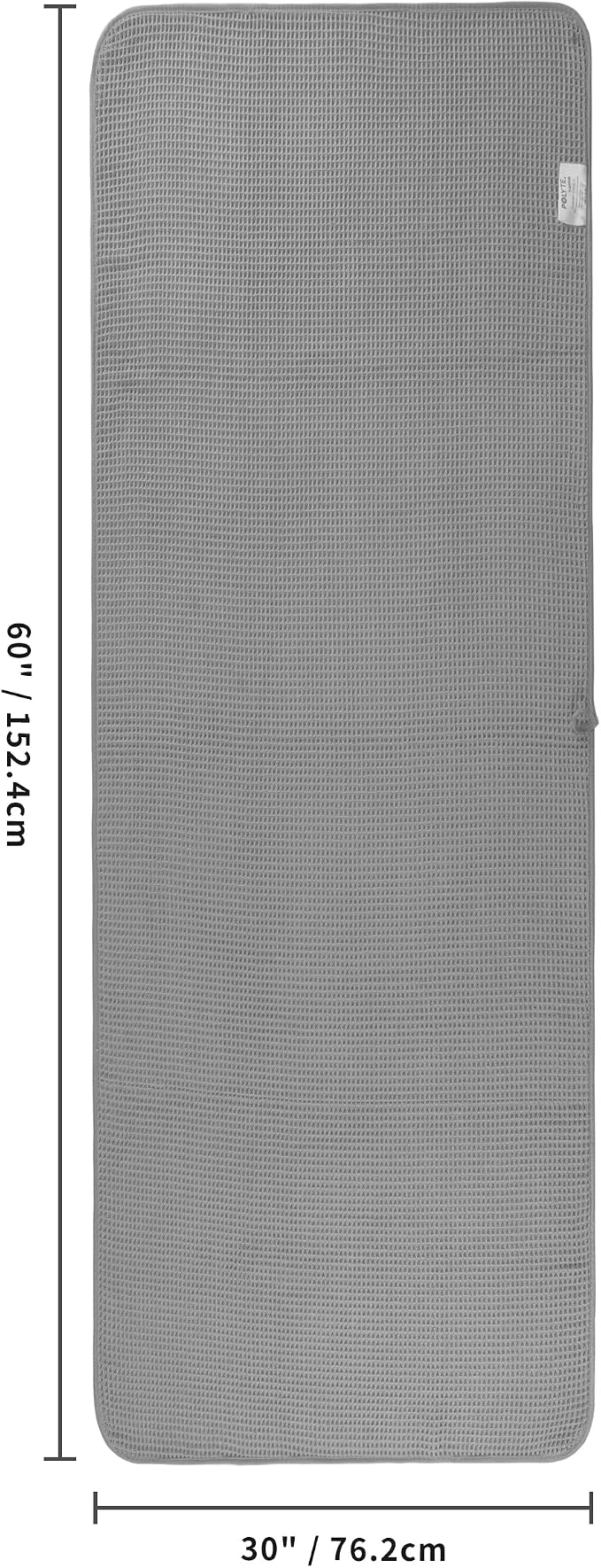 POLYTE 430 GSM Poly Blend Microfiber Quick Dry Waffle Bath Towel, 30x60 in | 4 Pack, Oversize, Lint Free, Body Towel